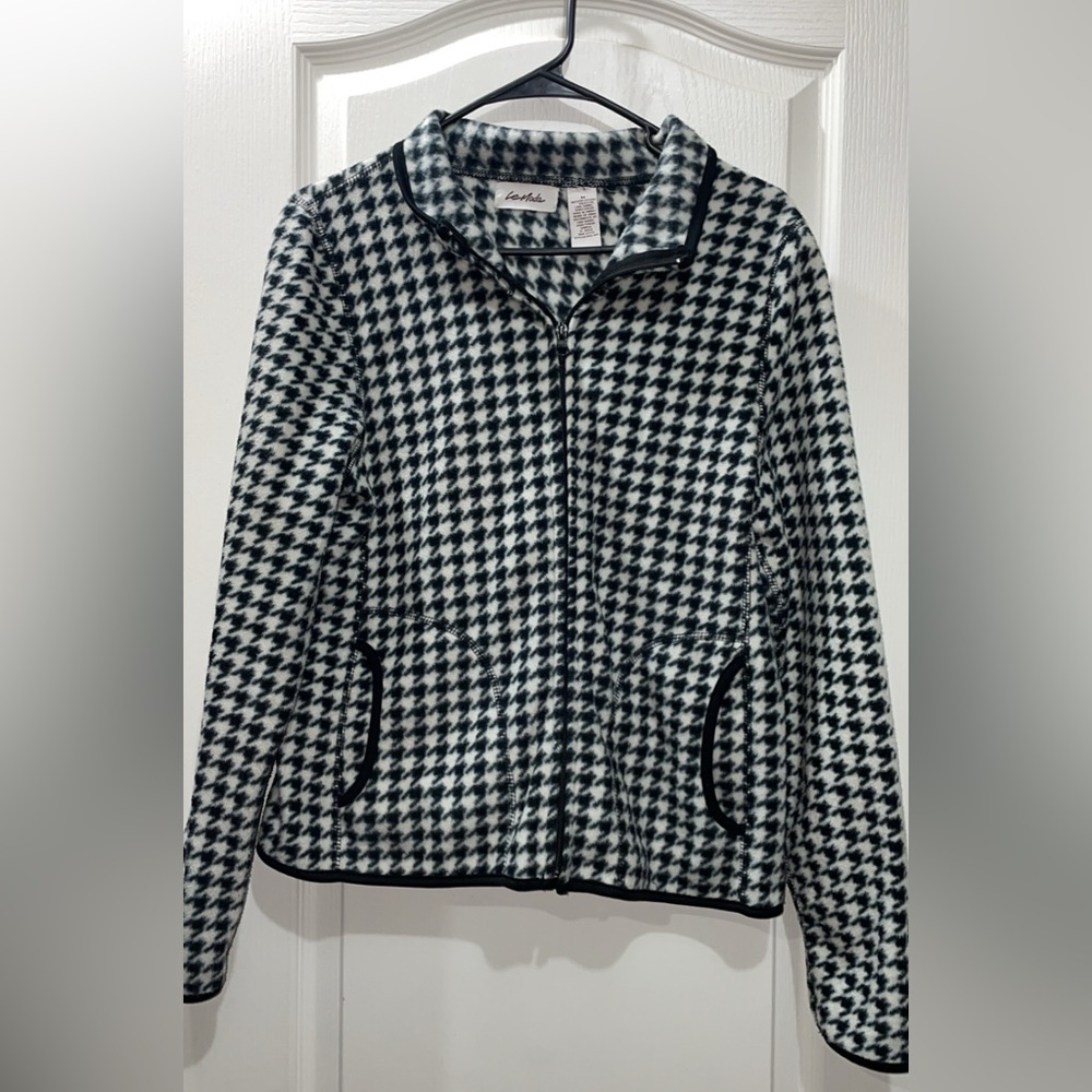 La Moda Women’s Jacket Fleece Houndstooth Full Zip M